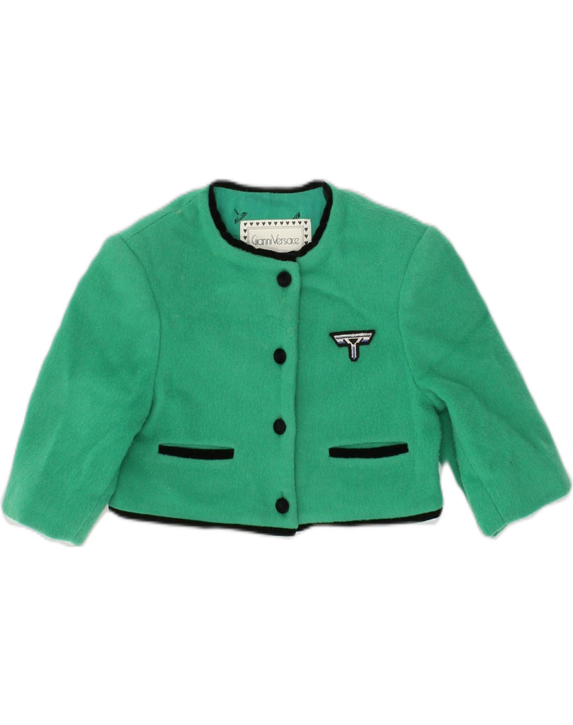 GIANNI VERSACE Girls 4 Button Blazer Jacket 3-4 Years Green Wool | Vintage Gianni Versace | Thrift | Second-Hand Gianni Versace | Used Clothing | Messina Hembry 