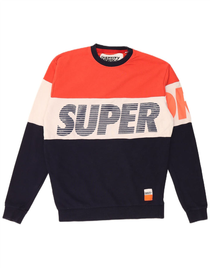 SUPERDRY Mens Loose Fit Sweatshirt Jumper Small Multicoloured Colourblock