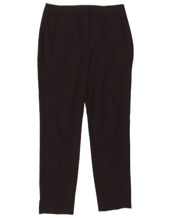 Topshop Womens Straight Casual Trousers UK 10 Small W29 L27 Black Polyester