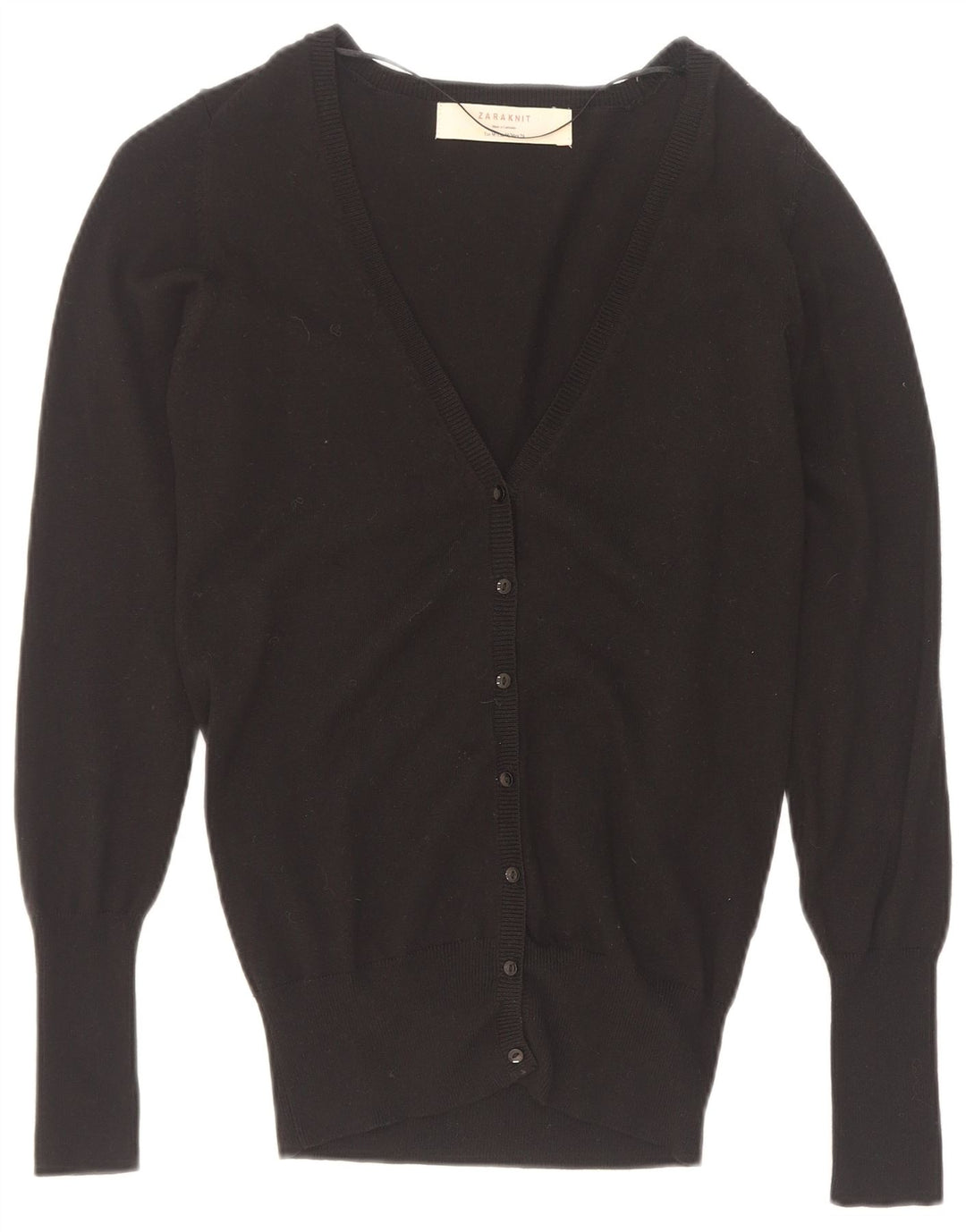 Zara Womens Cardigan Sweater UK 12 Medium Black