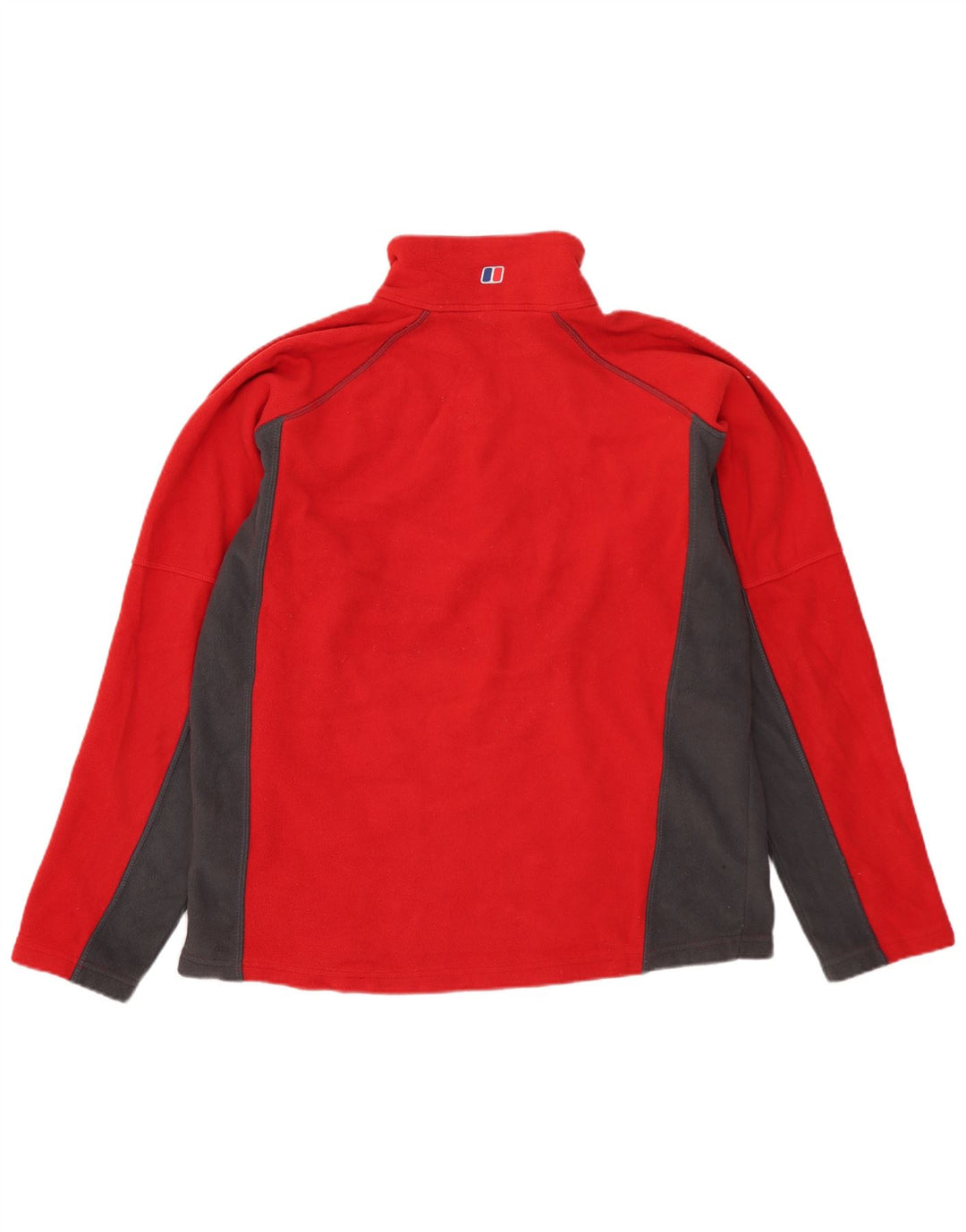 Berghaus Mens Zip Neck Fleece Jumper Medium Red Colourblock Polyester