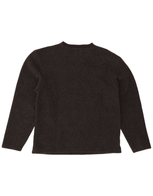 INFINITY Mens Boat Neck Jumper Sweater Medium Grey Polyester