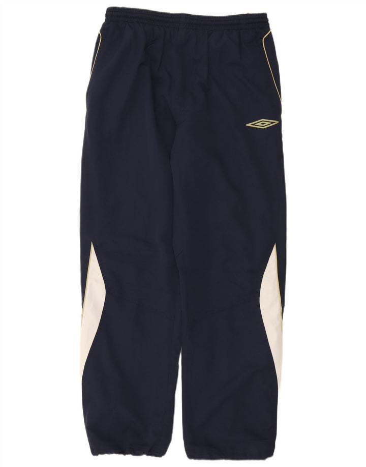 Umbro Mens Tracksuit Trousers Joggers Large Navy Blue Colourblock Polyester