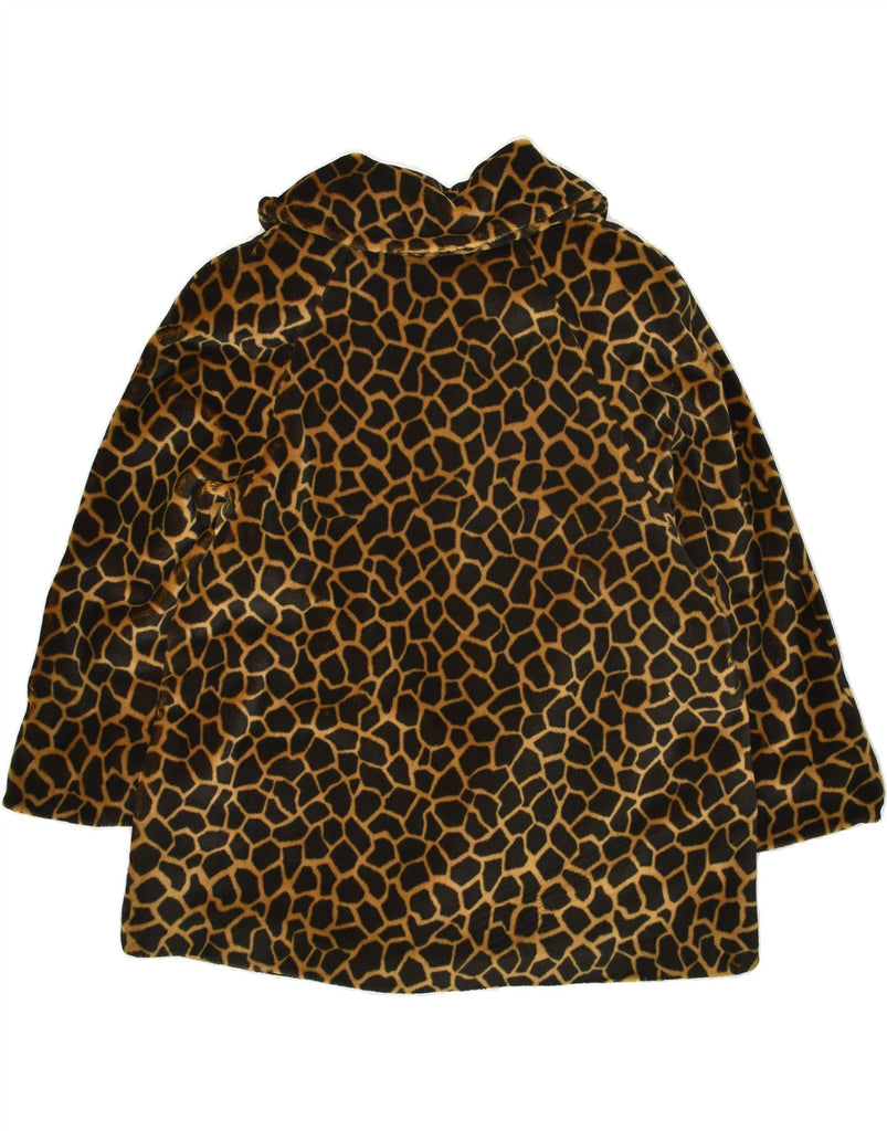 VINTAGE Womens Overcoat UK 16 Large Brown Animal Print Polyester | Vintage Vintage | Thrift | Second-Hand Vintage | Used Clothing | Messina Hembry 