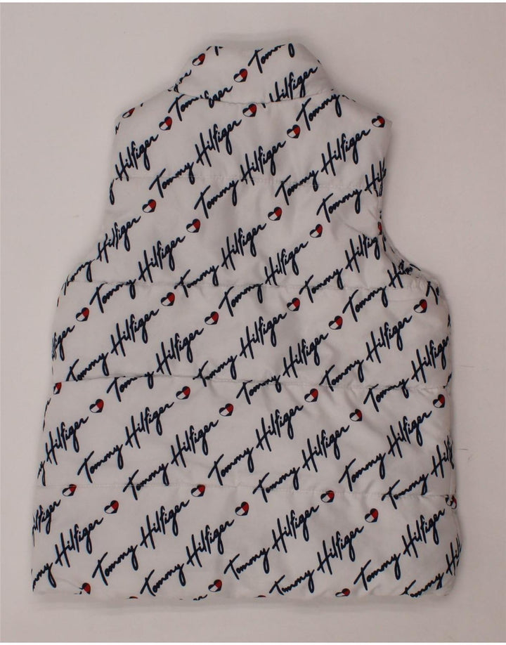 TOMMY HILFIGER Girls Graphic Padded Gilet 3-4 Years White Polyester