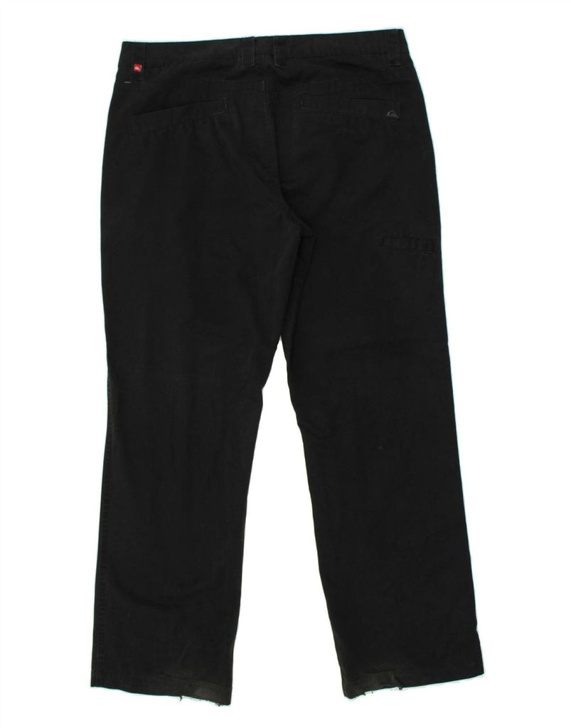 QUIKSILVER Mens Straight Chino Trousers W34 L31  Black Polyester | Vintage Quiksilver | Thrift | Second-Hand Quiksilver | Used Clothing | Messina Hembry 