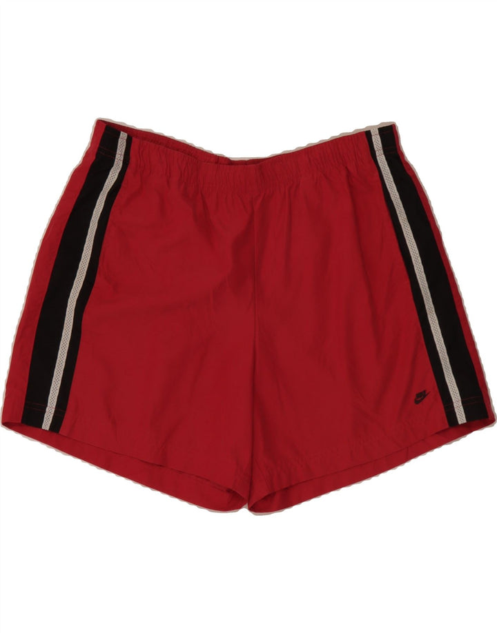 NIKE Womens Sport Shorts US 12/14 Large  Red Colourblock Polyester Vintage Nike and Second-Hand Nike from Messina Hembry 