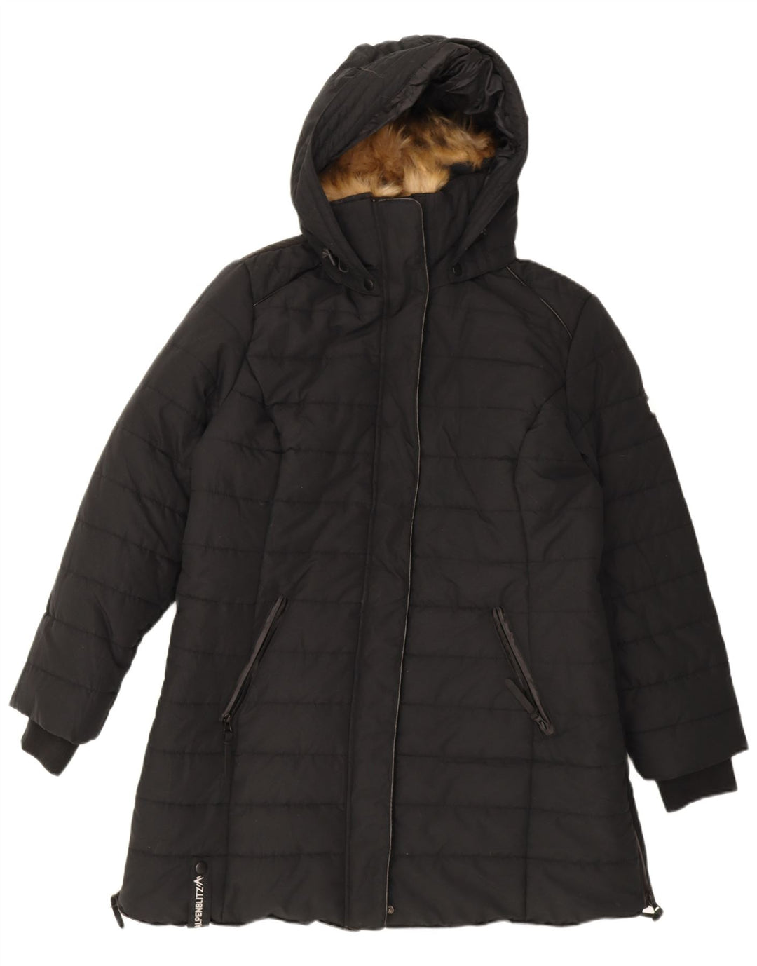 Alpenblitz Womens Hooded Padded Coat UK 22 2XL Black Polyester