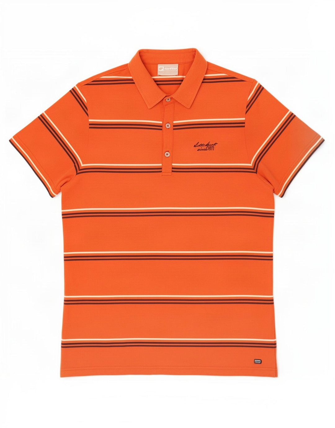 Lotto Mens Polo Shirt Large Orange Striped