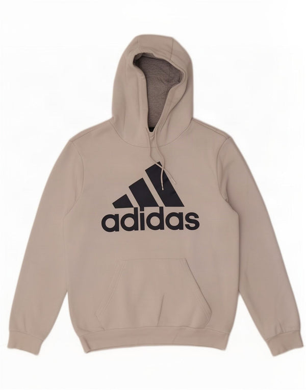 Adidas Mens Graphic Hoodie Jumper UK 38/40 Medium White Cotton