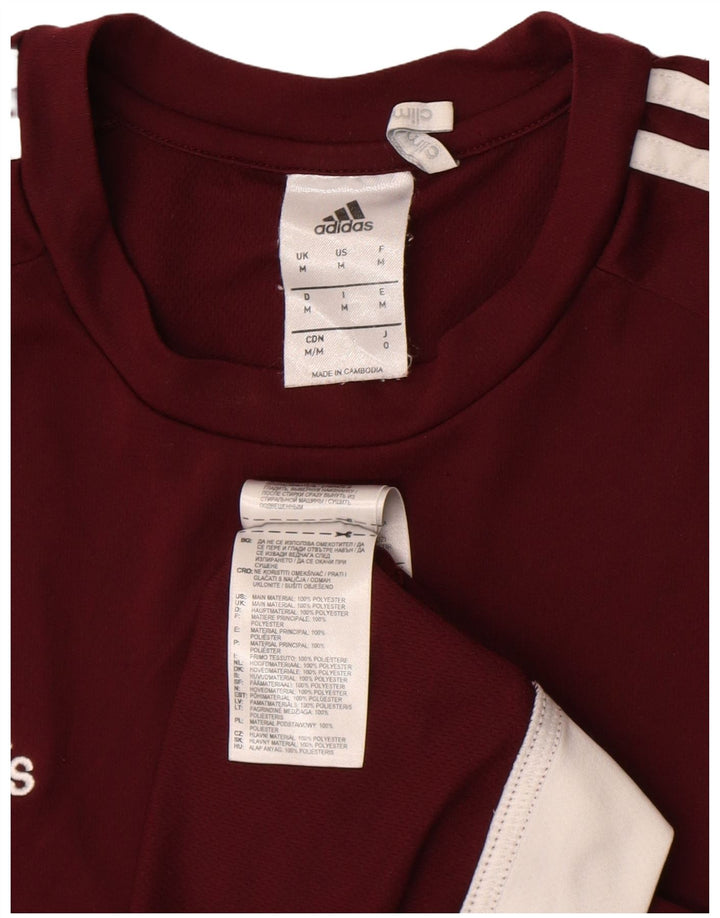 Adidas Mens Climalite T-Shirt Top Medium Maroon Polyester
