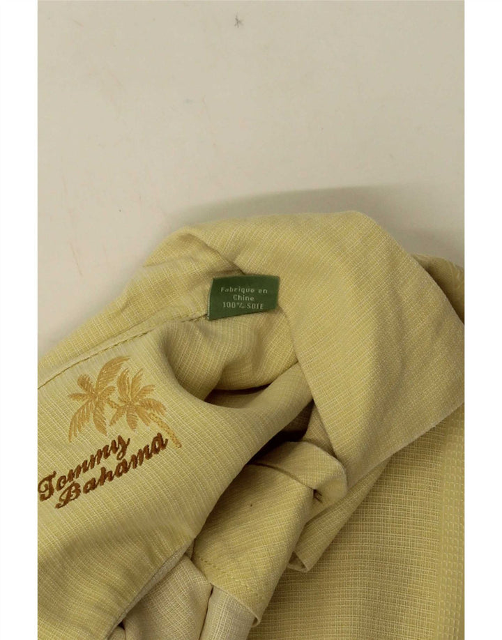 Tommy Bahama Mens Short Sleeve Shirt Medium Yellow Floral Silk