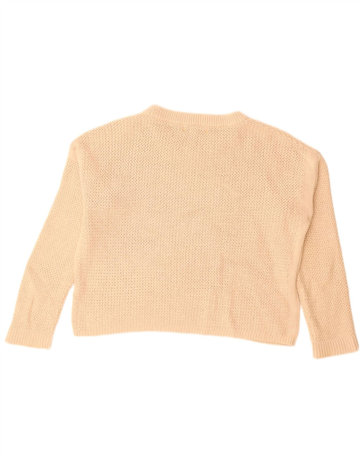 Marks & Spencer Womens Crew Neck Jumper Sweater UK 14 Medium Beige