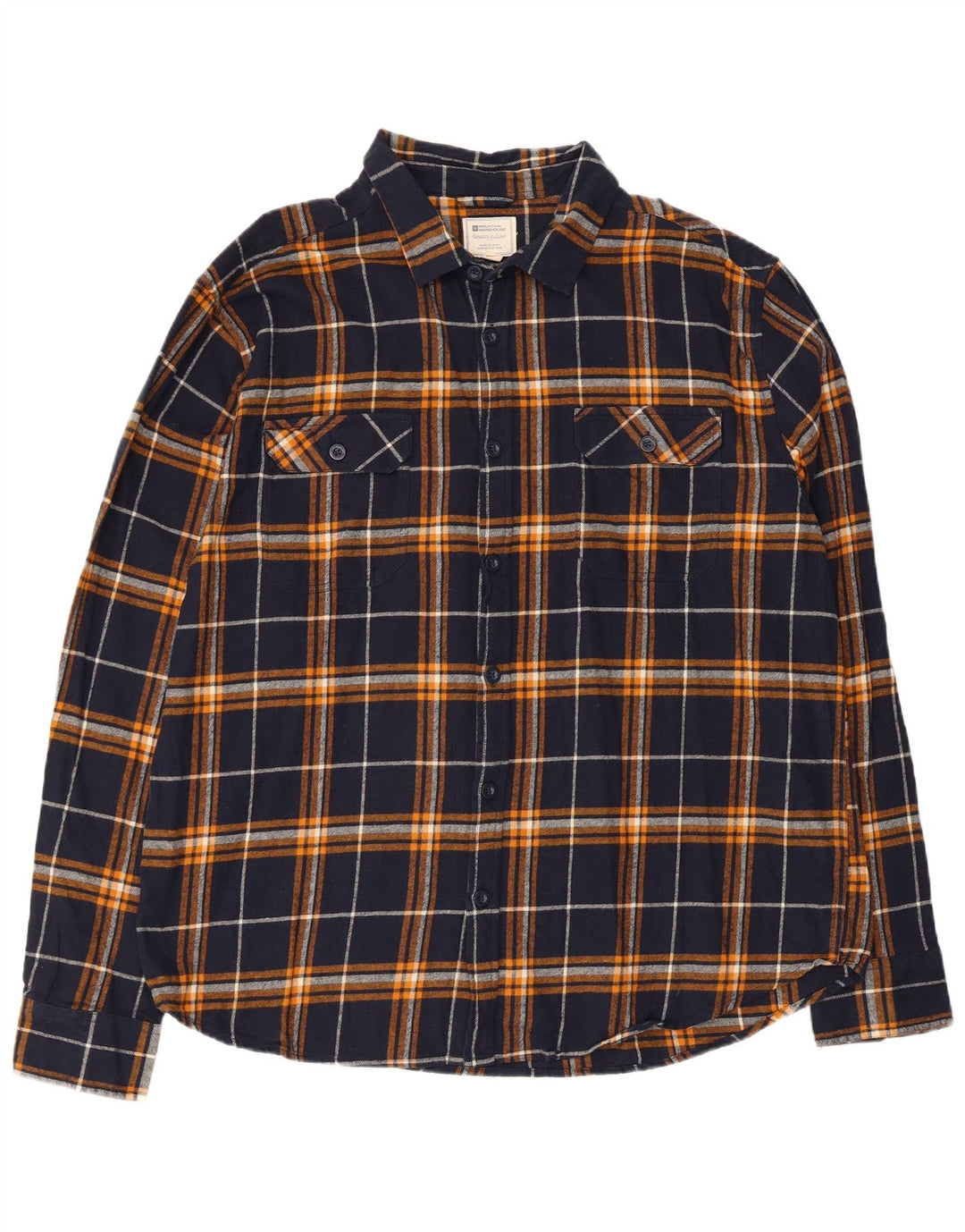 Mountain Warehouse Mens Flannel Shirt XL Navy Blue Check Cotton