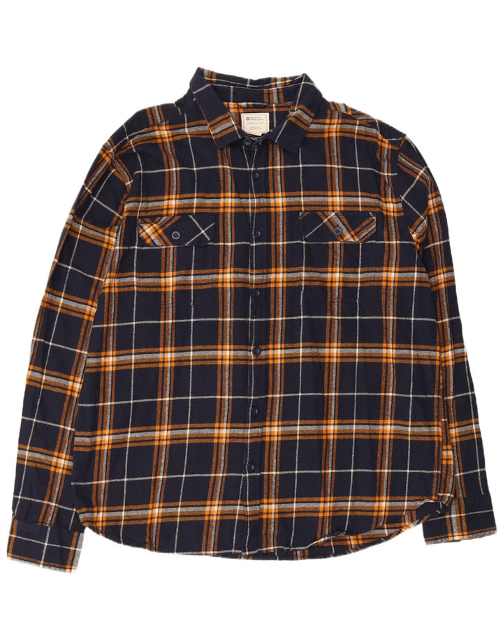 Mountain Warehouse Mens Flannel Shirt XL Navy Blue Check Cotton
