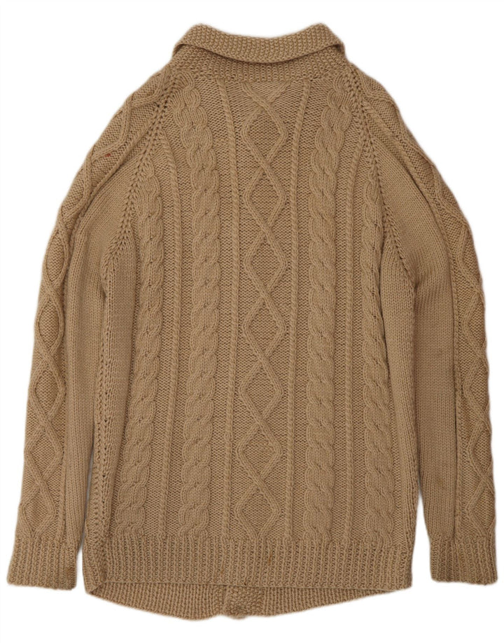 Vintage Mens Cardigan Sweater Medium Beige
