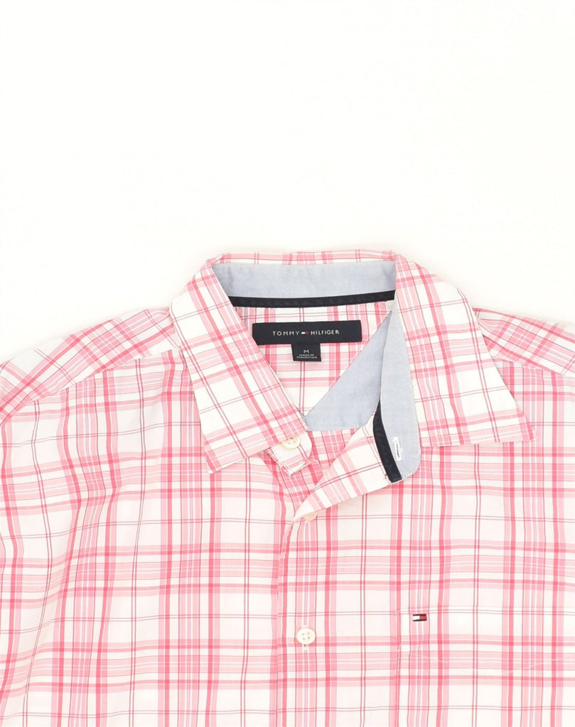 TOMMY HILFIGER Mens Shirt Medium Pink Check Cotton | Vintage Tommy Hilfiger | Thrift | Second-Hand Tommy Hilfiger | Used Clothing | Messina Hembry 