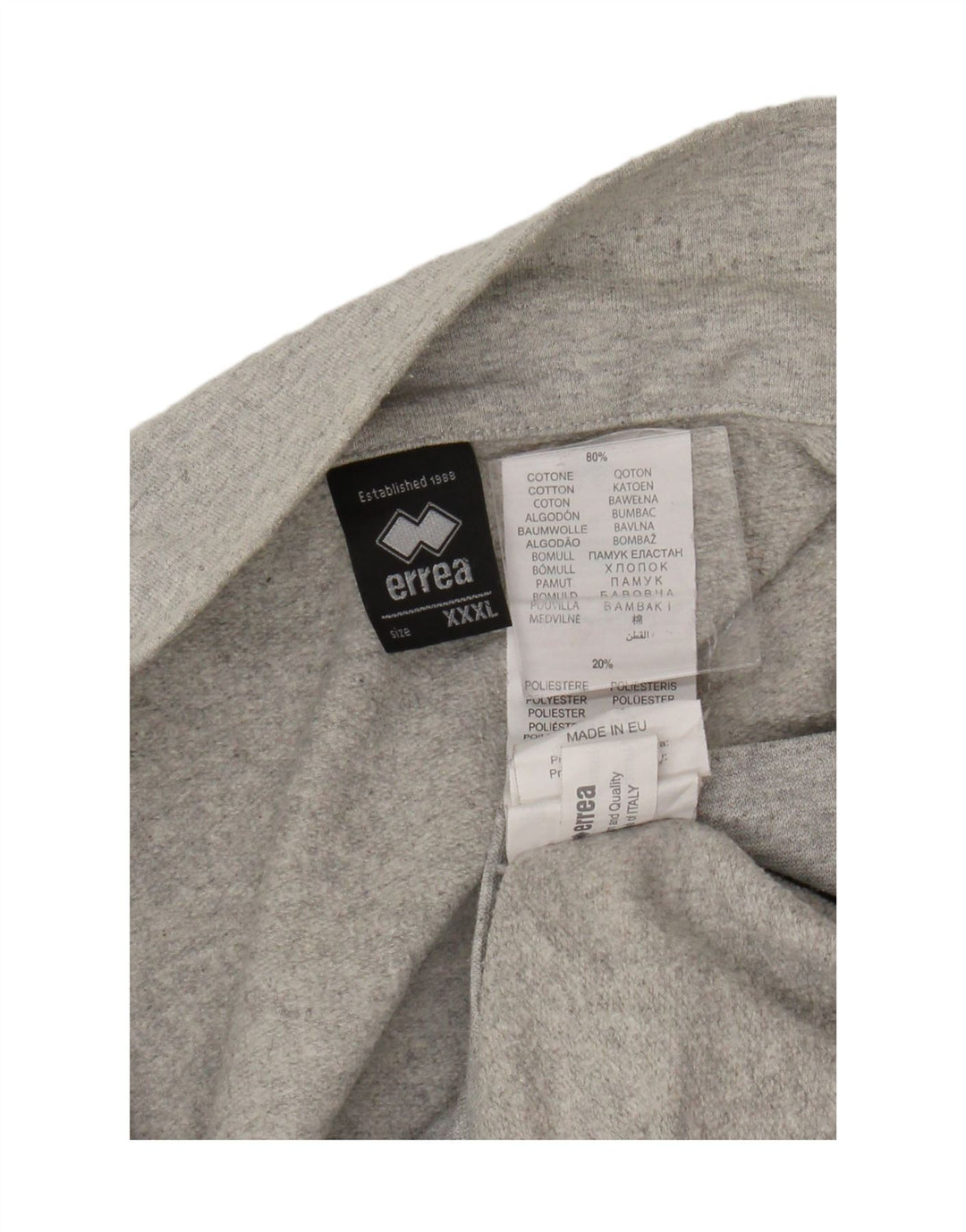 Errea Mens Graphic Tracksuit Top Jacket 3XL Grey Cotton