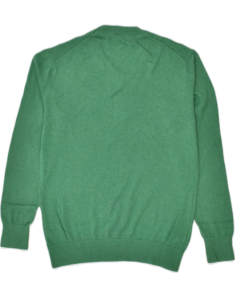 CREW CLOTHING Mens V-Neck Jumper Sweater Small Green Cotton | Vintage Crew Clothing | Thrift | Second-Hand Crew Clothing | Used Clothing | Messina Hembry 