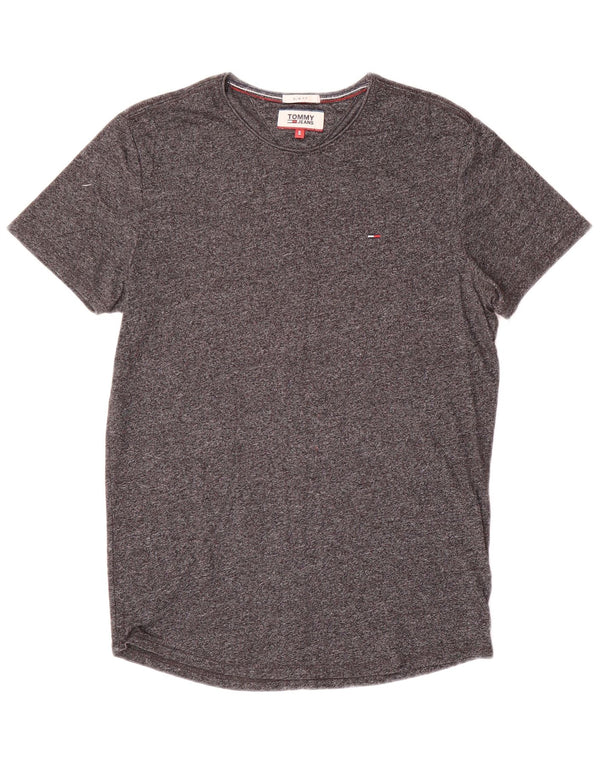 Tommy Hilfiger Mens Slim Fit T-Shirt Top Small Grey Flecked Cotton