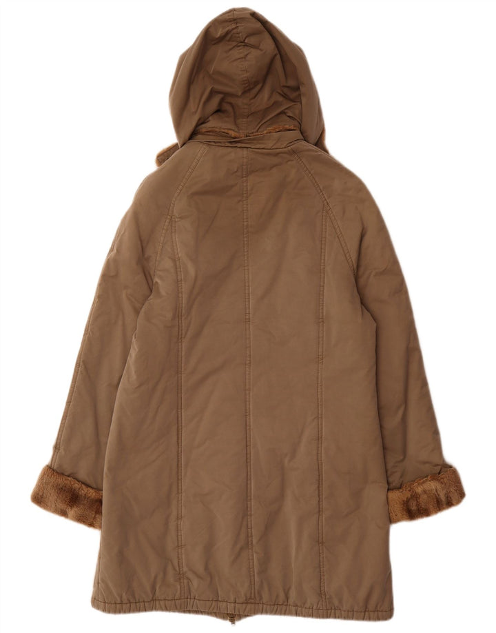 Max & Co. Womens Hooded Padded Coat UK 12 Medium Brown Cotton