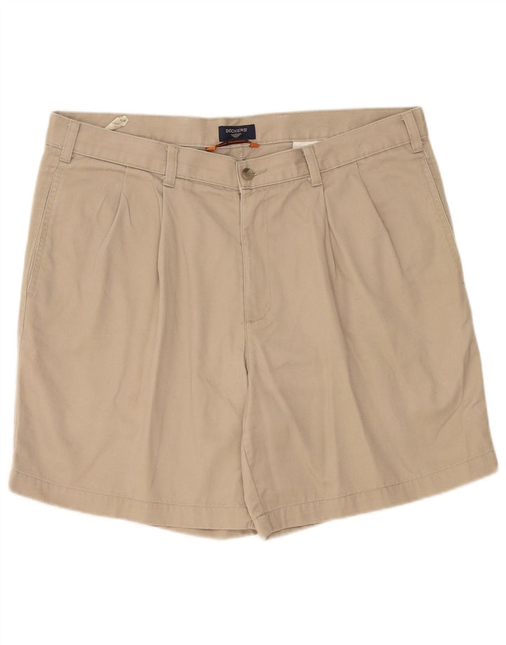 Dockers Mens Pegged Chino Shorts W36 Large Beige Cotton