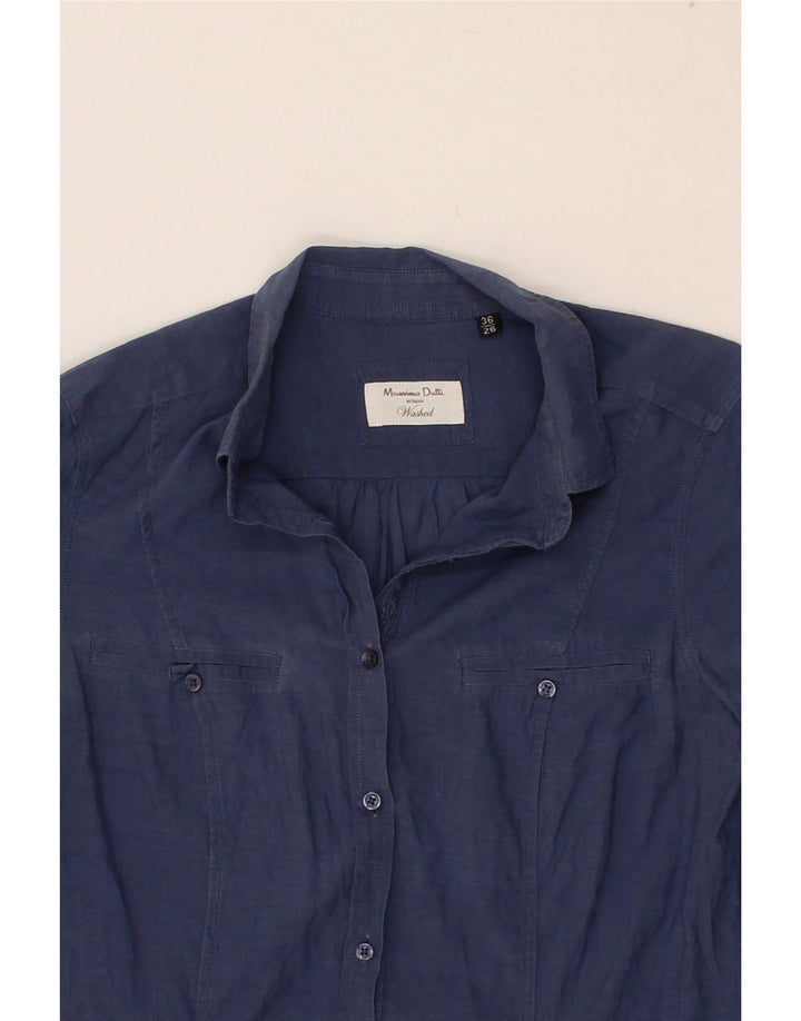 MASSIMO DUTTI Womens Washed Shirt EU 36 XS Blue Cotton Vintage Massimo Dutti and Second-Hand Massimo Dutti from Messina Hembry 
