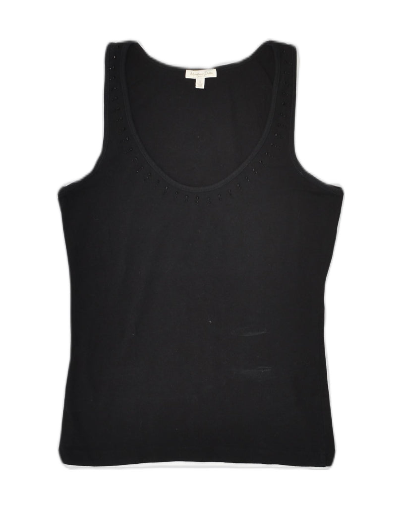 MASSIMO DUTTI Womens Vest Top UK 8 Small Black Cotton | Vintage Massimo Dutti | Thrift | Second-Hand Massimo Dutti | Used Clothing | Messina Hembry 