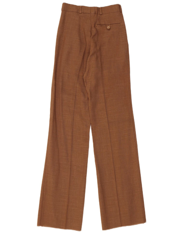 Gio Renzi Womens High Waist Pegged Suit Trousers IT 42 Medium W24 L34 Brown