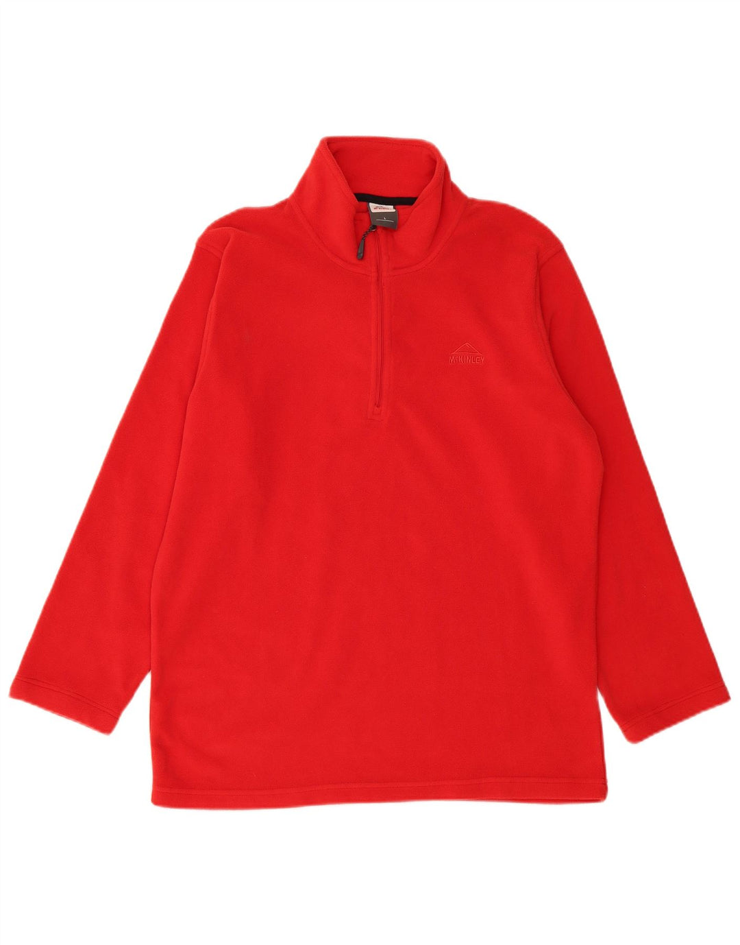 MCKINLEY Mens Zip Neck Fleece Jumper Large Red Polyester