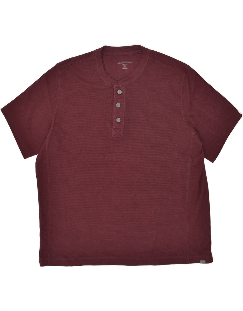 EDDIE BAUER Mens T-Shirt Top 2XL Burgundy Cotton | Vintage Eddie Bauer | Thrift | Second-Hand Eddie Bauer | Used Clothing | Messina Hembry 