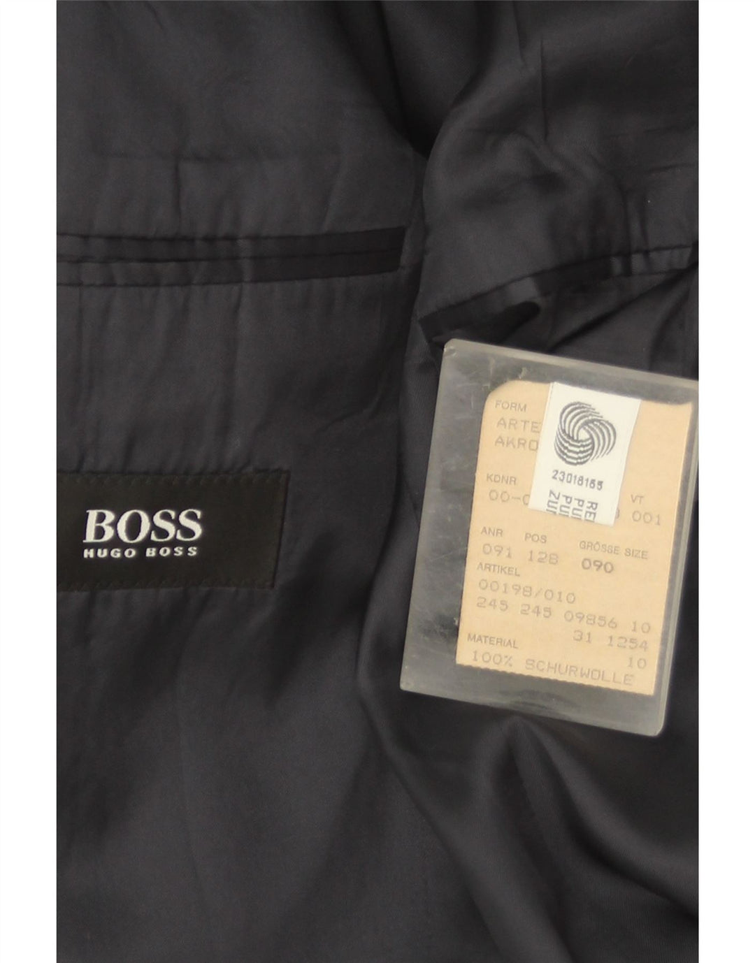Hugo Boss Mens 3 Button Blazer Jacket UK 36 Small Navy Blue Virgin Wool