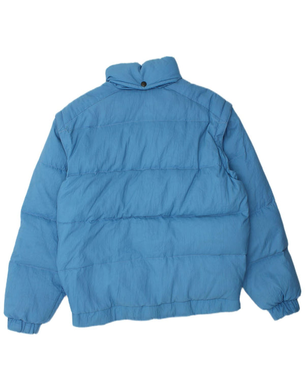 MC Ross Mens Hooded Padded Jacket IT 46 Small Blue Polyamide