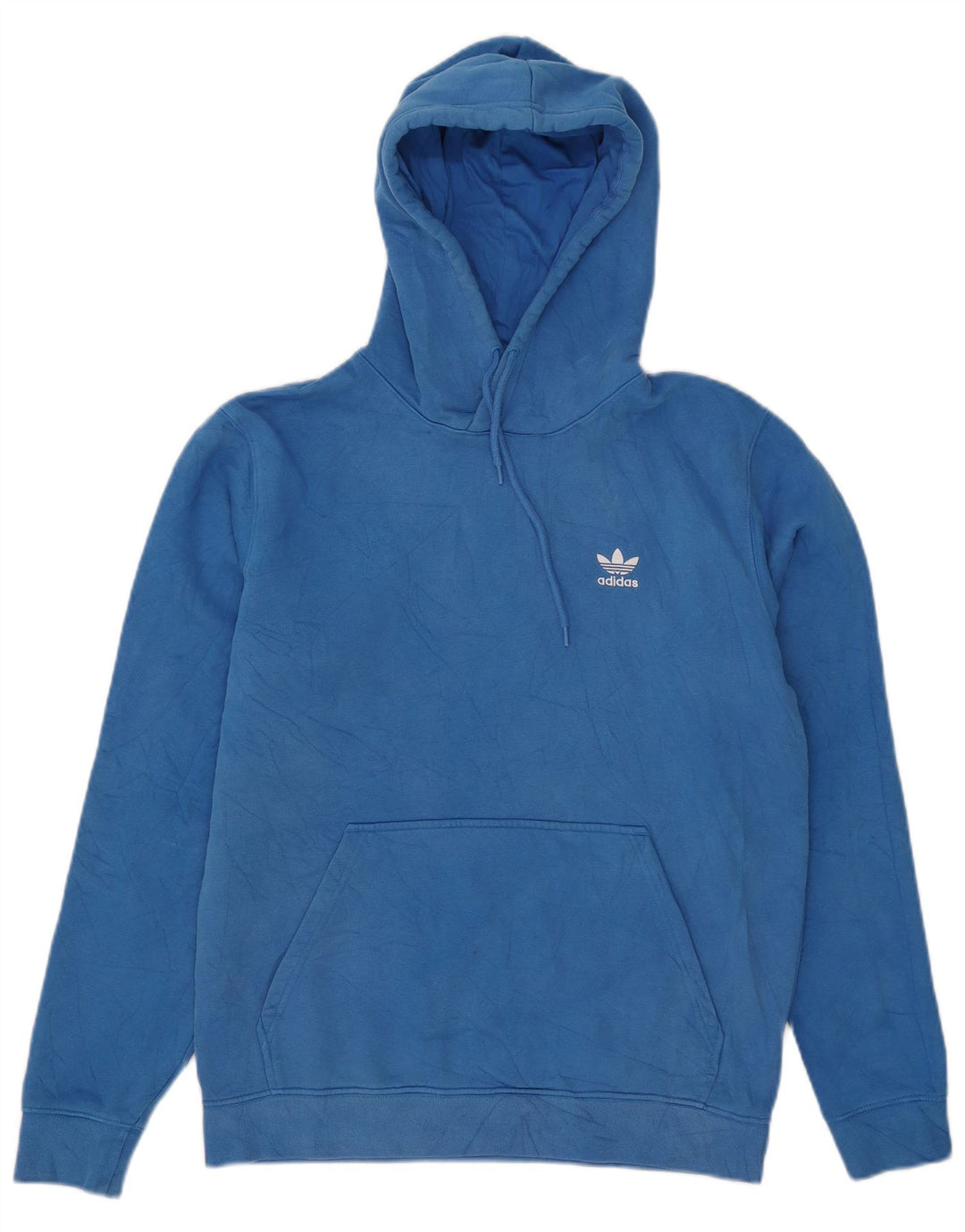 Adidas Mens Hoodie Jumper Medium Blue Cotton