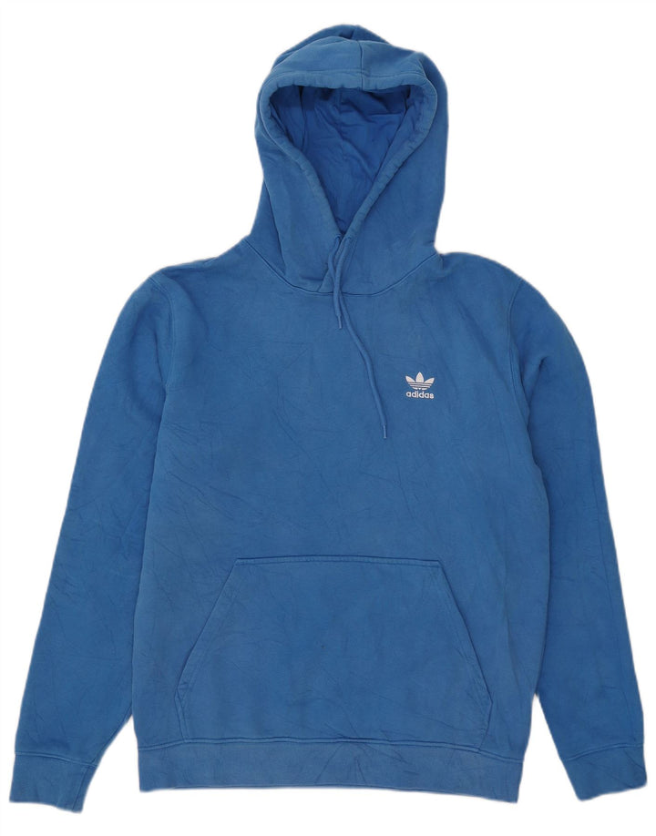 Adidas Mens Hoodie Jumper Medium Blue Cotton