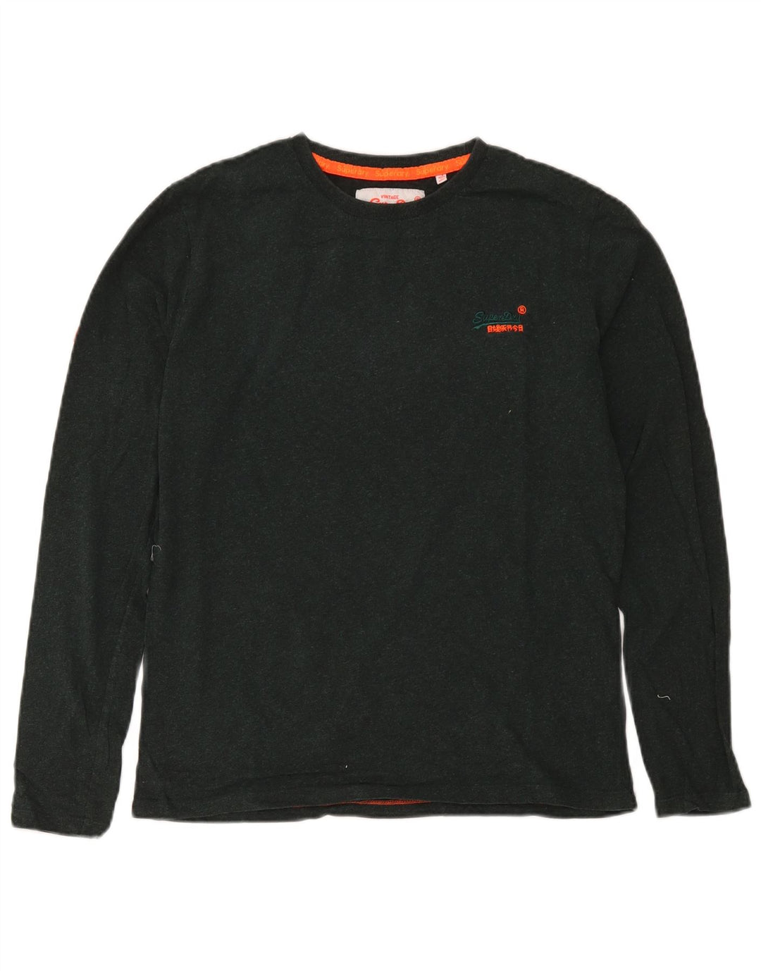 Superdry Mens Top Long Sleeve Medium Green Cotton