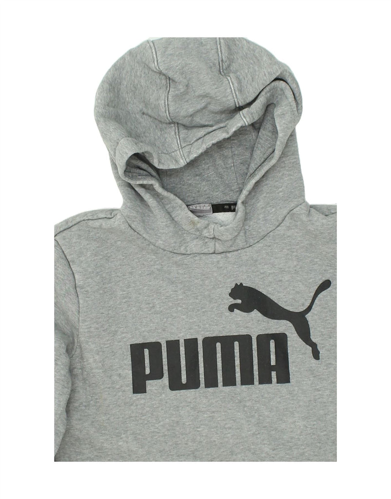 PUMA Boys Graphic Hoodie Jumper 13-14 Years Grey Cotton | Vintage Puma | Thrift | Second-Hand Puma | Used Clothing | Messina Hembry 