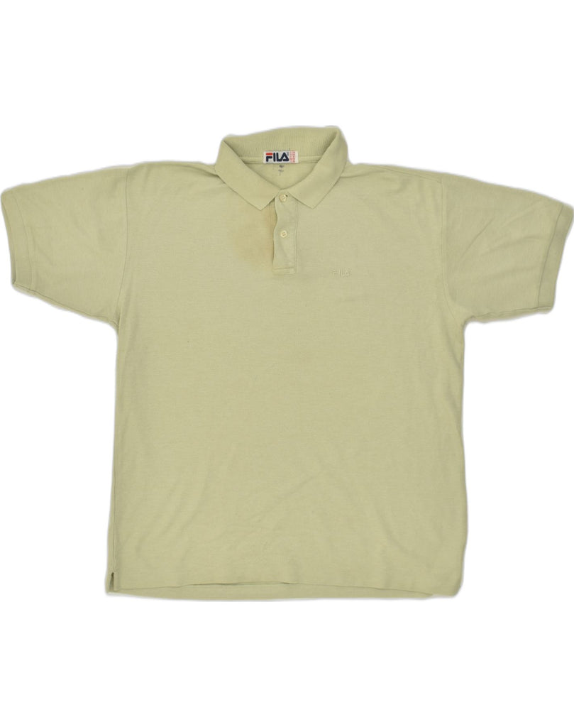 FILA Mens Polo Shirt IT 54 XL Beige Cotton | Vintage Fila | Thrift | Second-Hand Fila | Used Clothing | Messina Hembry 