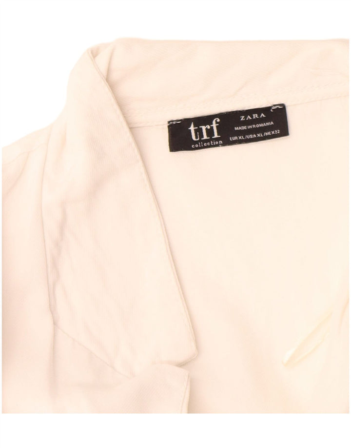 Zara Womens Short Sleeve Oversized Shirt UK 18 XL White