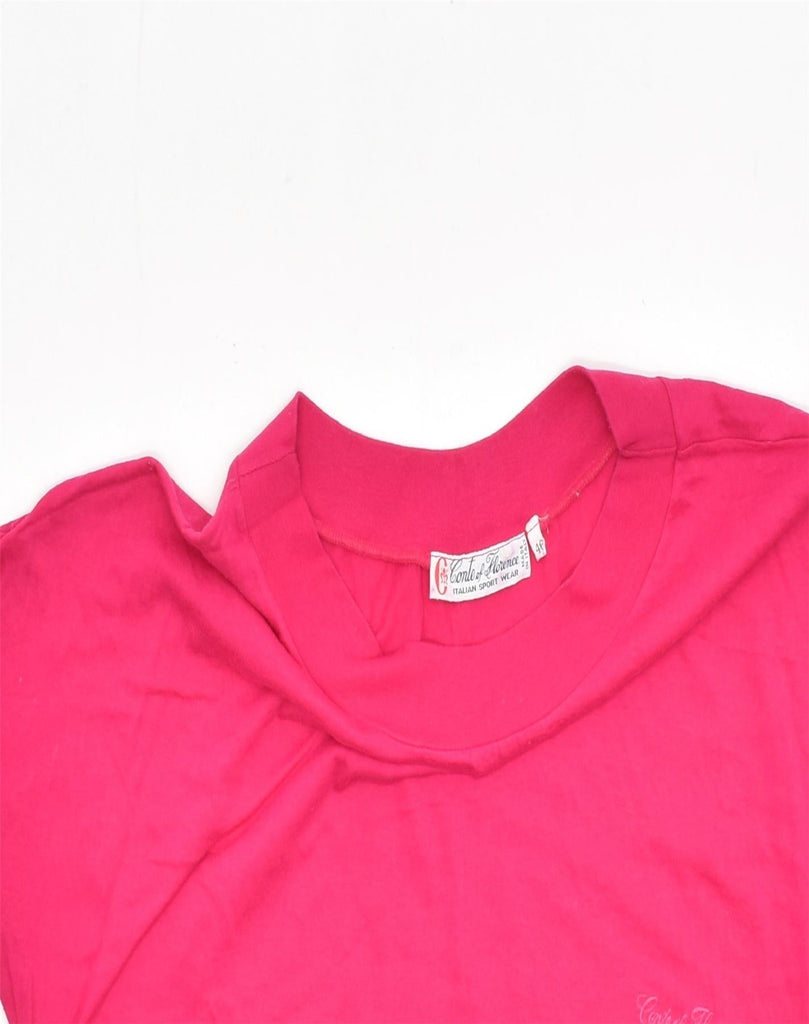 CONTE OF FLORENCE Womens T-Shirt Top IT 46 Large Pink Cotton | Vintage | Thrift | Second-Hand | Used Clothing | Messina Hembry 