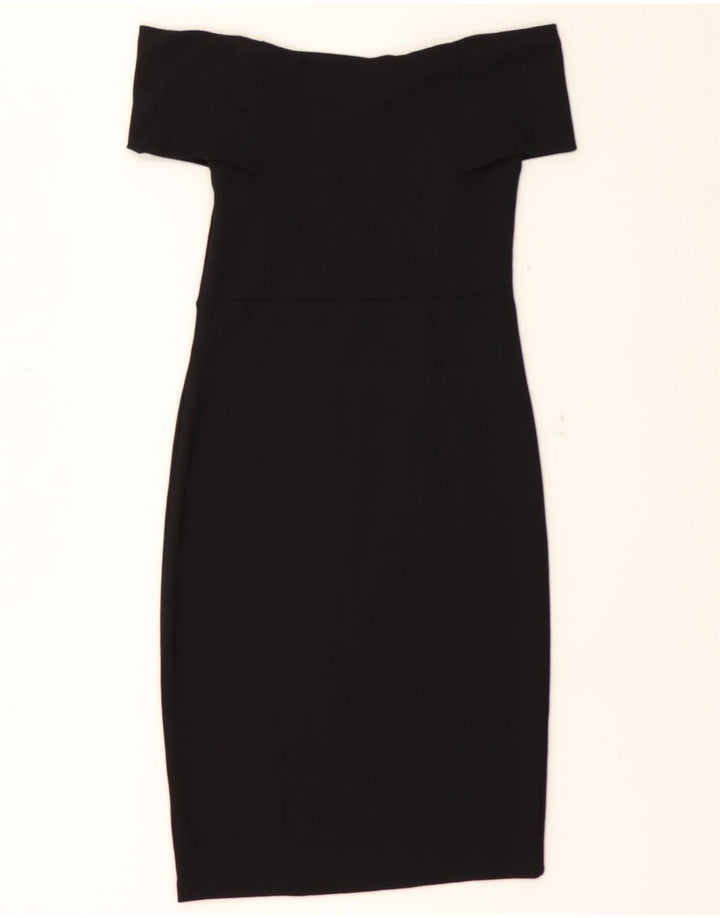 ZARA Womens Off Shoulder Dress UK 12 Medium Black Vintage Zara and Second-Hand Zara from Messina Hembry 