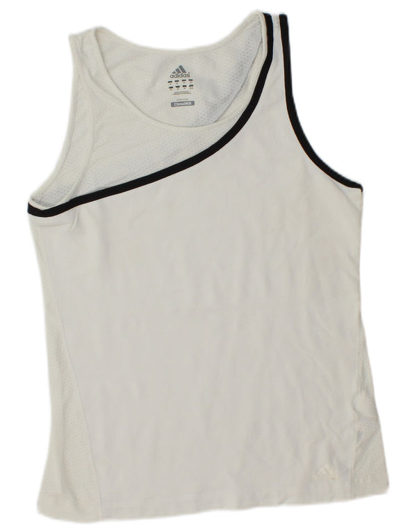 Adidas Womens Climacool Vest Top UK 14 Medium White Polyester