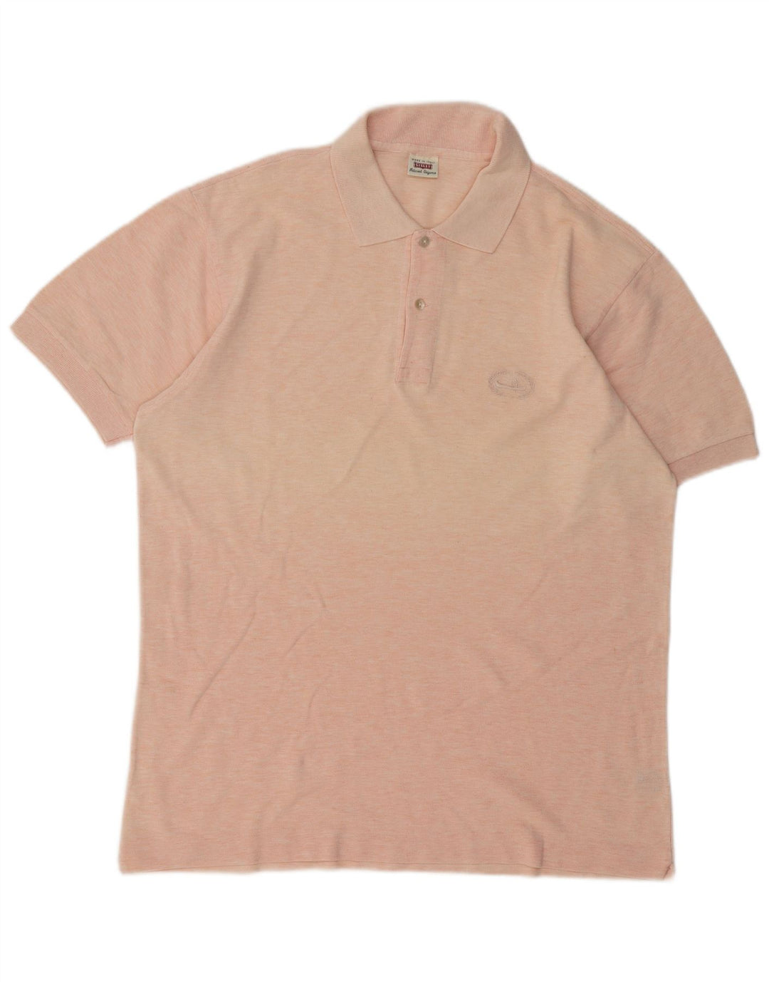 Sisley Mens Polo Shirt Large Pink Flecked Cotton