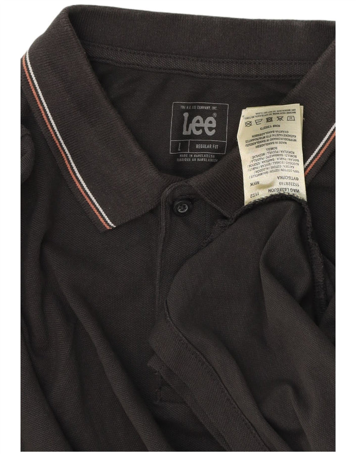 Lee Mens Regular Fit Polo Shirt Large Grey Cotton