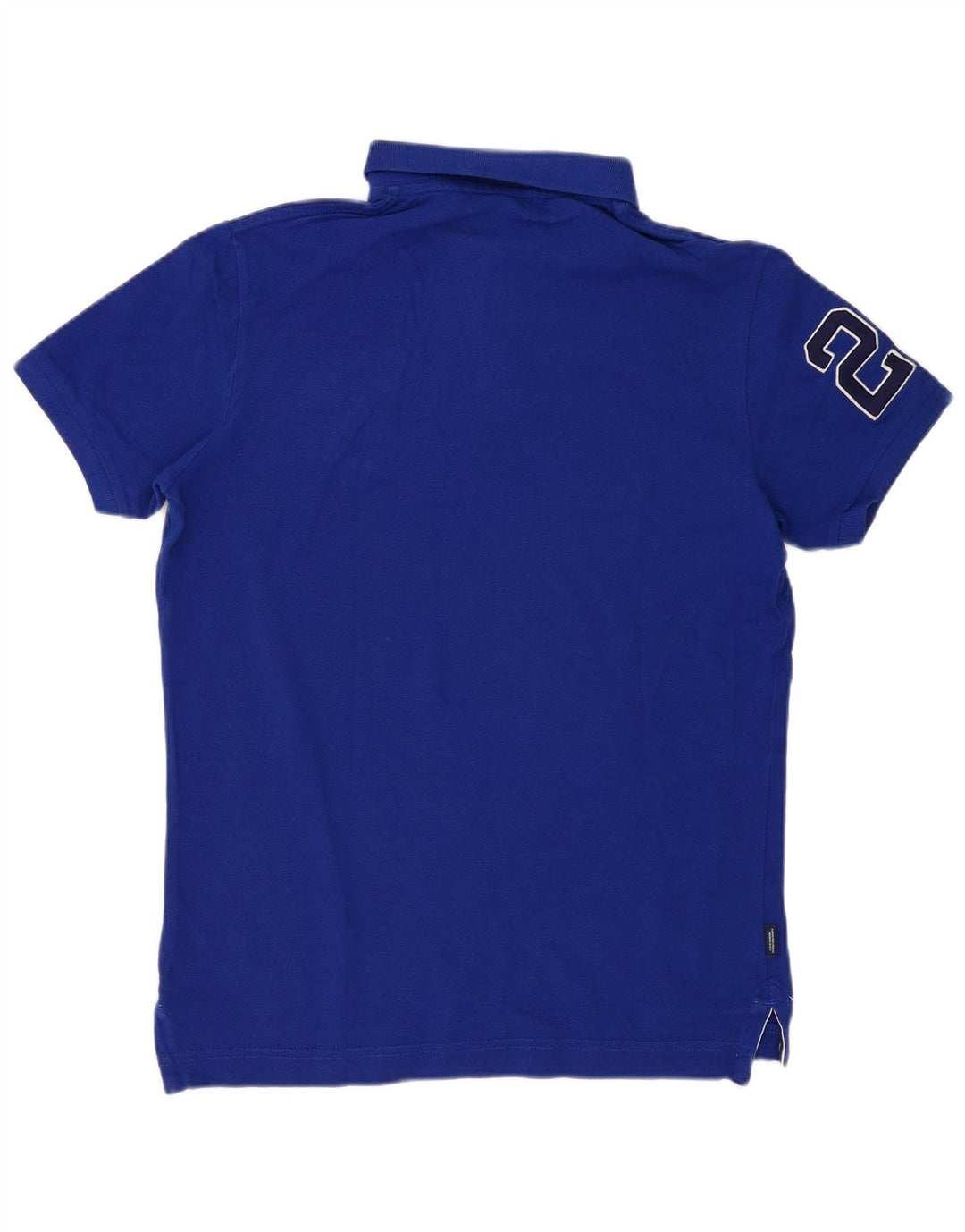 Superdry Mens Graphic Polo Shirt Large Navy Blue Cotton