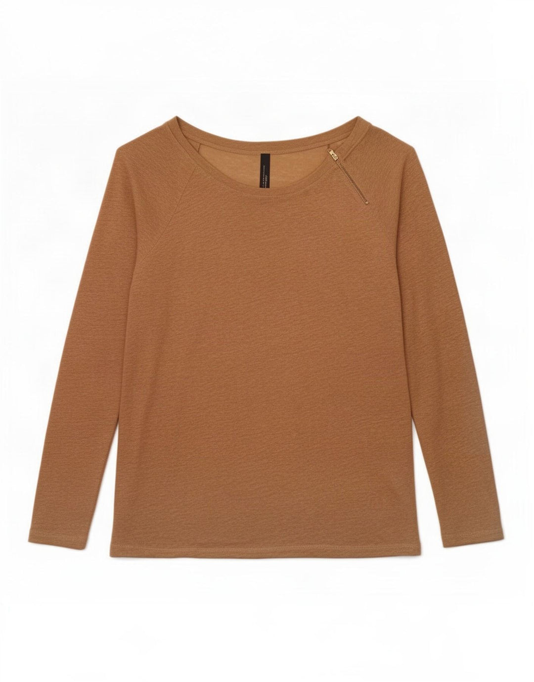 Zara Womens Top Long Sleeve UK 12 Medium Beige Linen