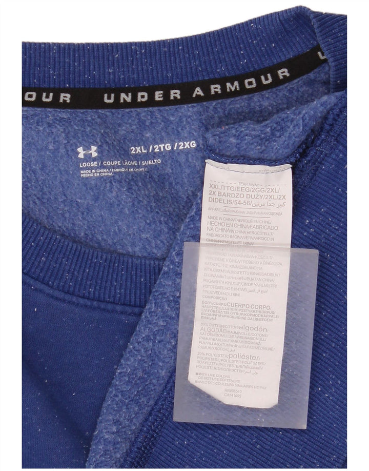 Under Armour Mens Sweatshirt Jumper 2XL Blue Flecked Cotton