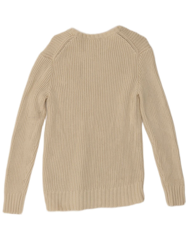 Gap Womens Boat Neck Jumper Sweater UK 14  Medium Off White Cotton