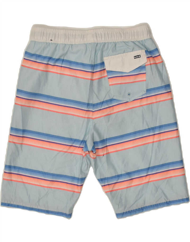 HURLEY Boys Sport Shorts 12-13 Years Large Grey Striped Polyester | Vintage Hurley | Thrift | Second-Hand Hurley | Used Clothing | Messina Hembry 