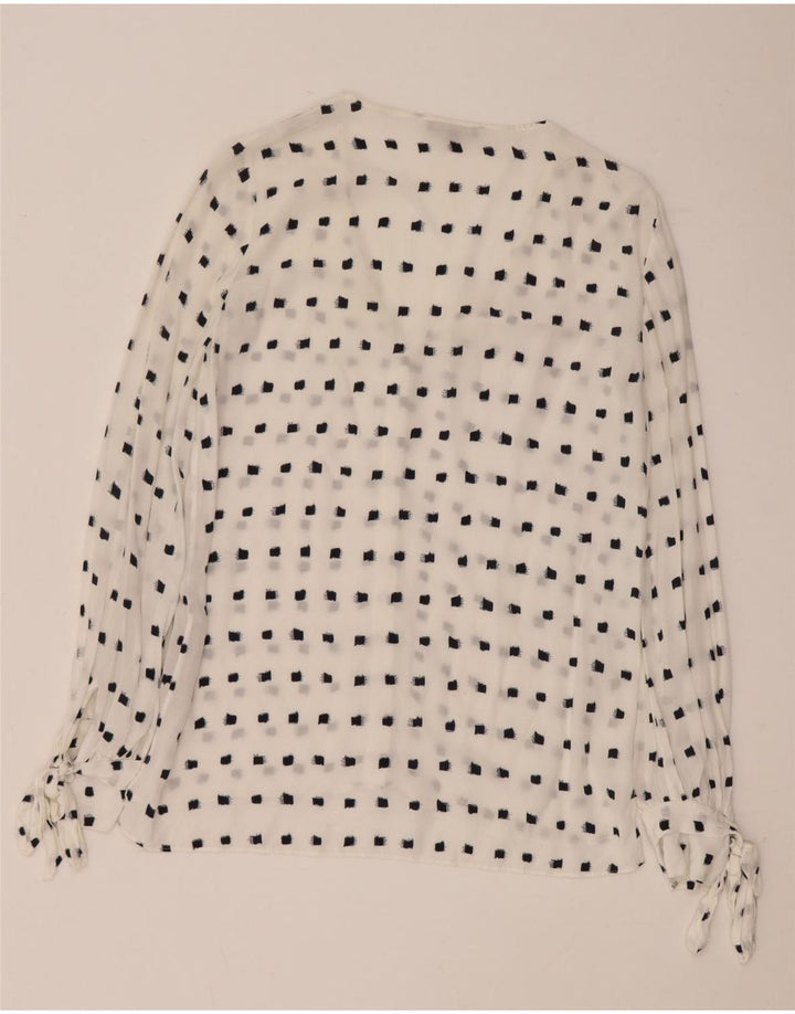 Massimo Dutti Womens Long Sleeve Blouse Top EU 36 XS White Spotted